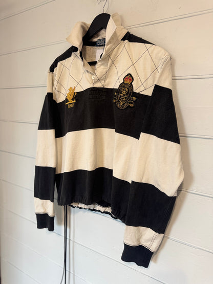 Earl Ralph Lauren Black/White Long Sleeve Rugby Shirt