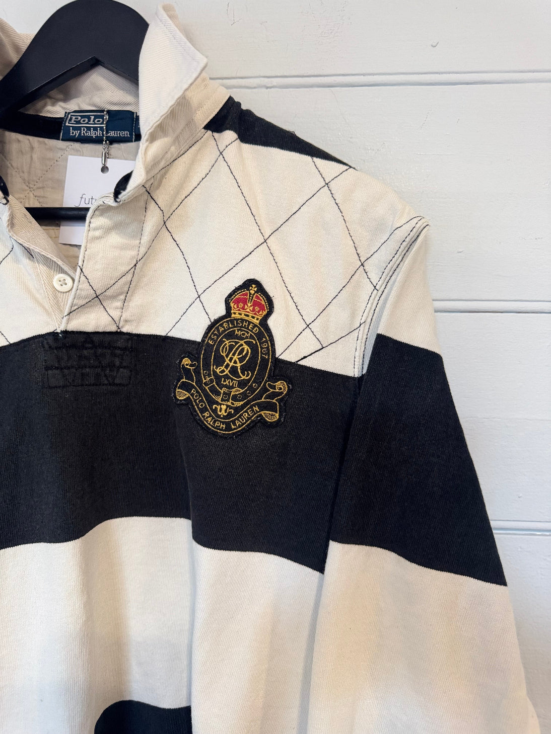 Earl Ralph Lauren Black/White Long Sleeve Rugby Shirt