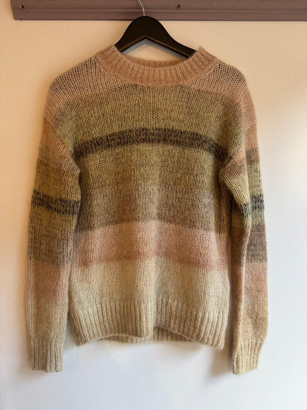 Acne Studios dusky pink/camel ombre stripe jumper.