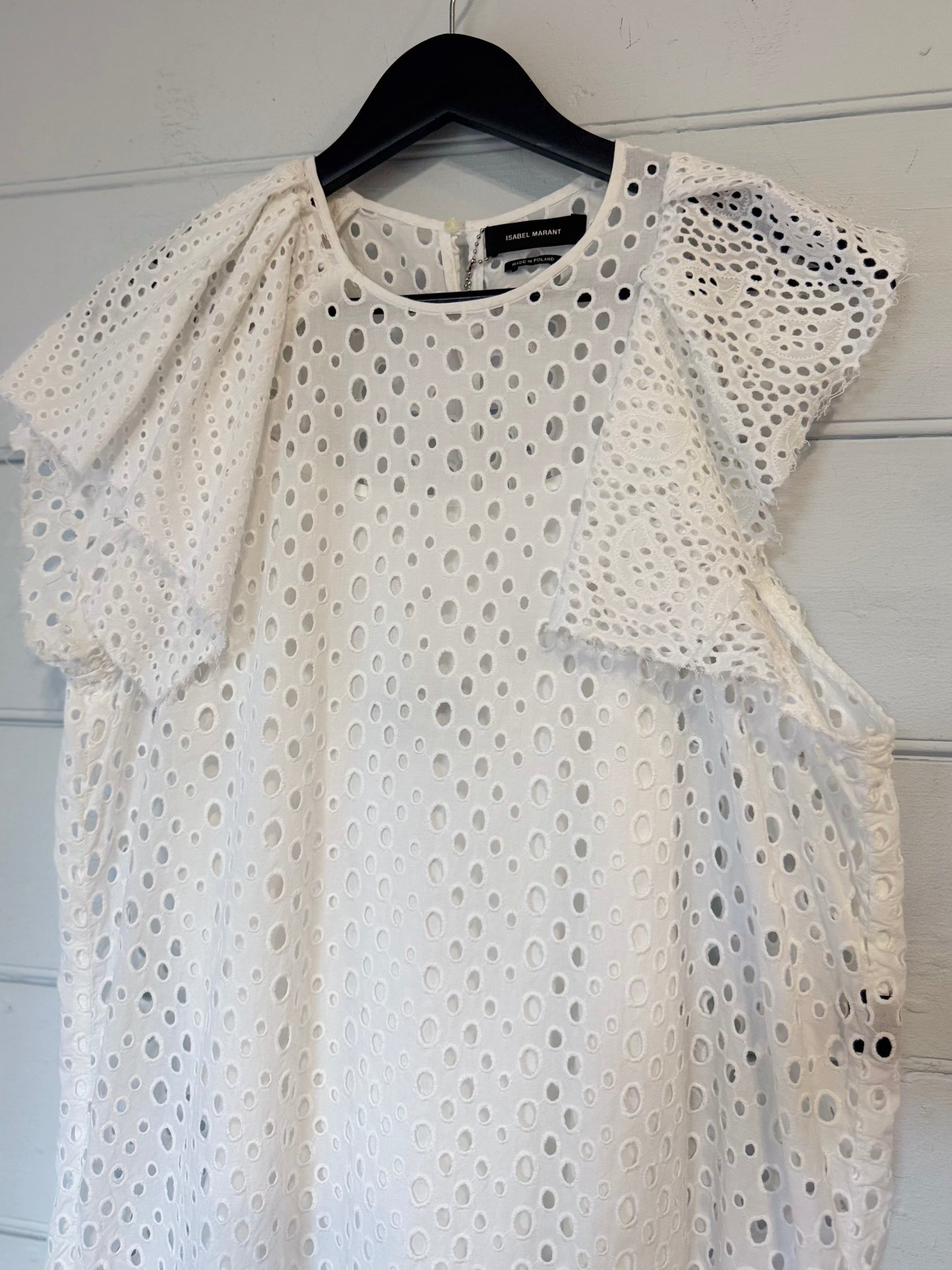 Isabel Marant White Cotton Broderie Short Dress