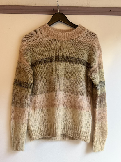 Acne Studios dusky pink/camel ombre stripe jumper.