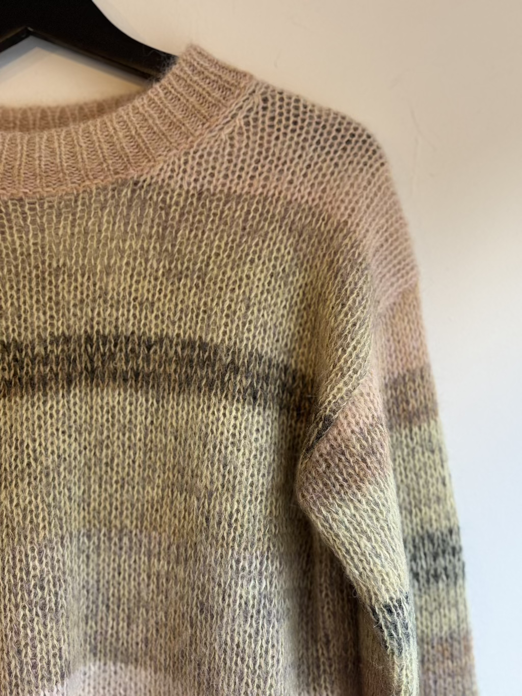 Acne Studios dusky pink/camel ombre stripe jumper.