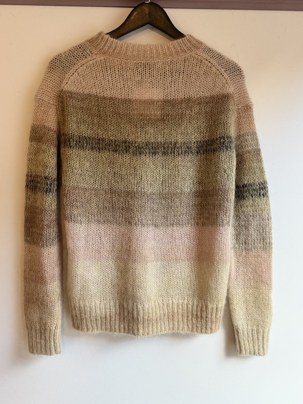 Acne Studios dusky pink/camel ombre stripe jumper.