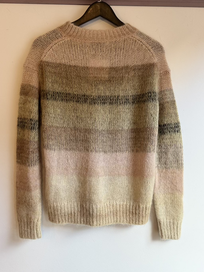 Acne Studios dusky pink/camel ombre stripe jumper.