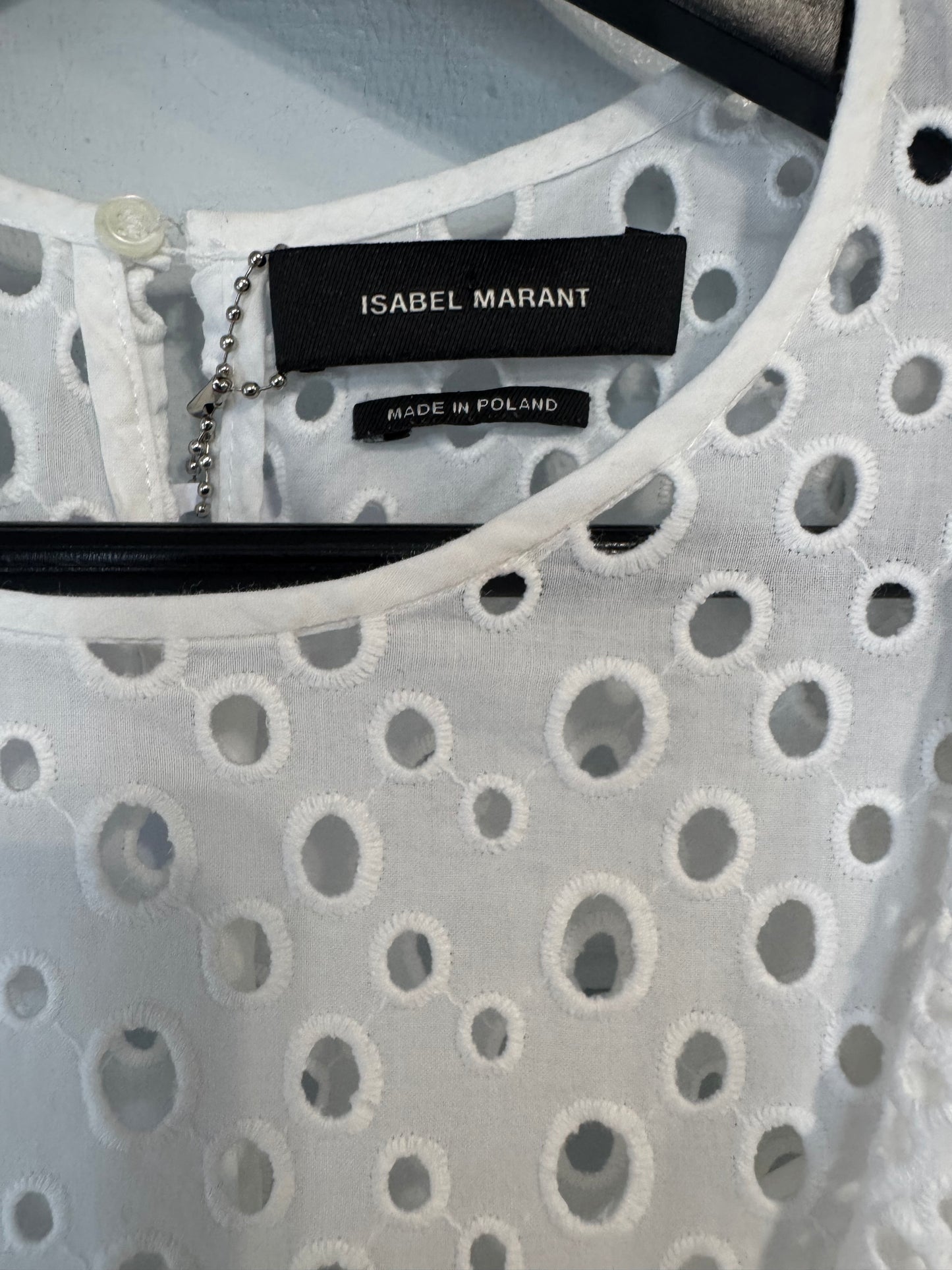 Isabel Marant White Cotton Broderie Short Dress