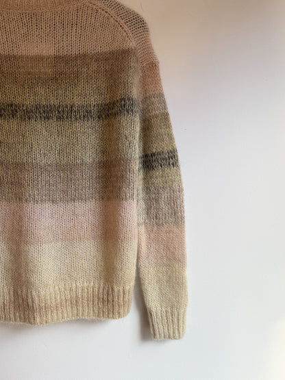 Acne Studios dusky pink/camel ombre stripe jumper.