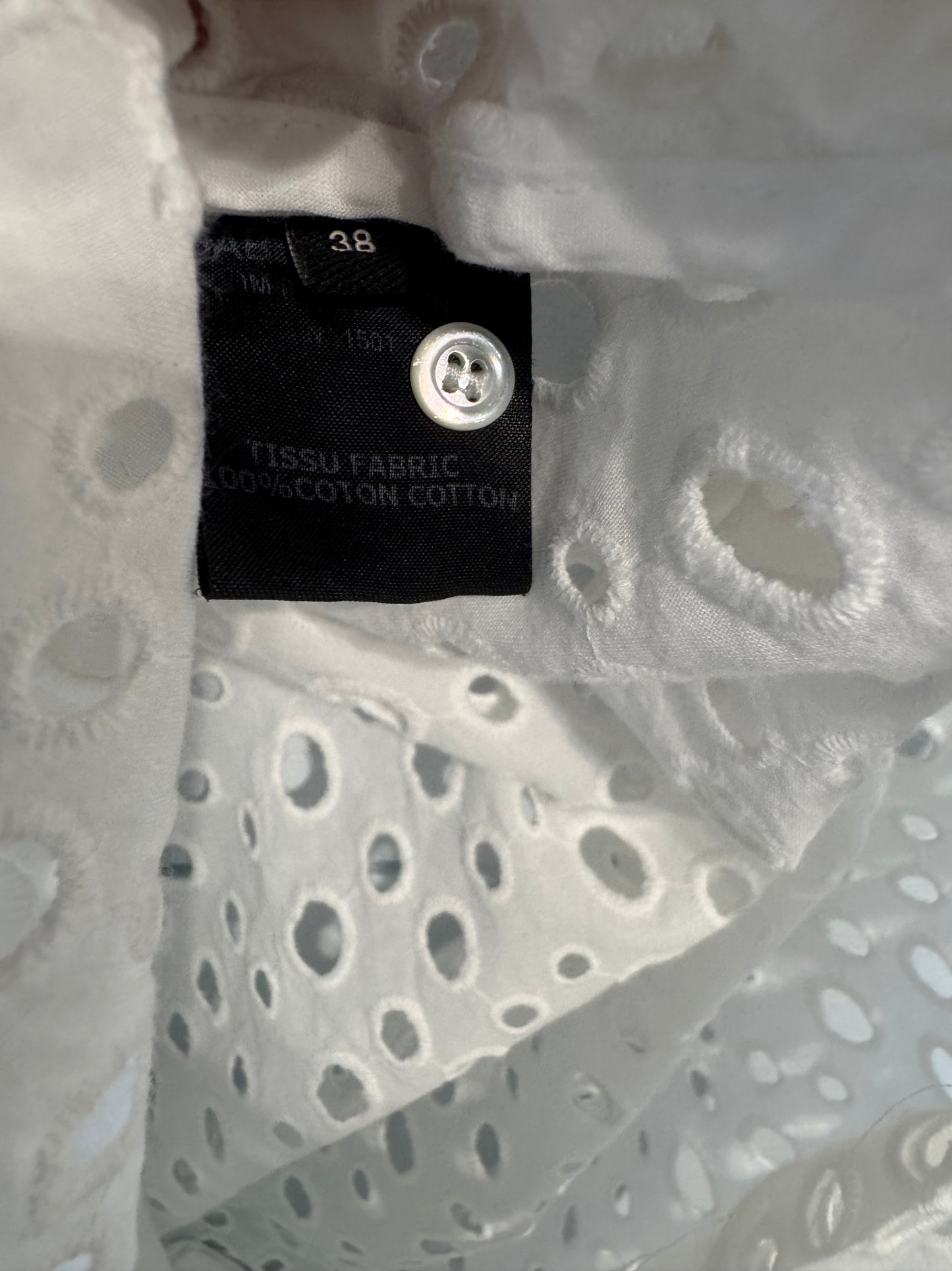 Isabel Marant White Cotton Broderie Short Dress