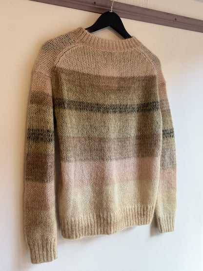 Acne Studios dusky pink/camel ombre stripe jumper.