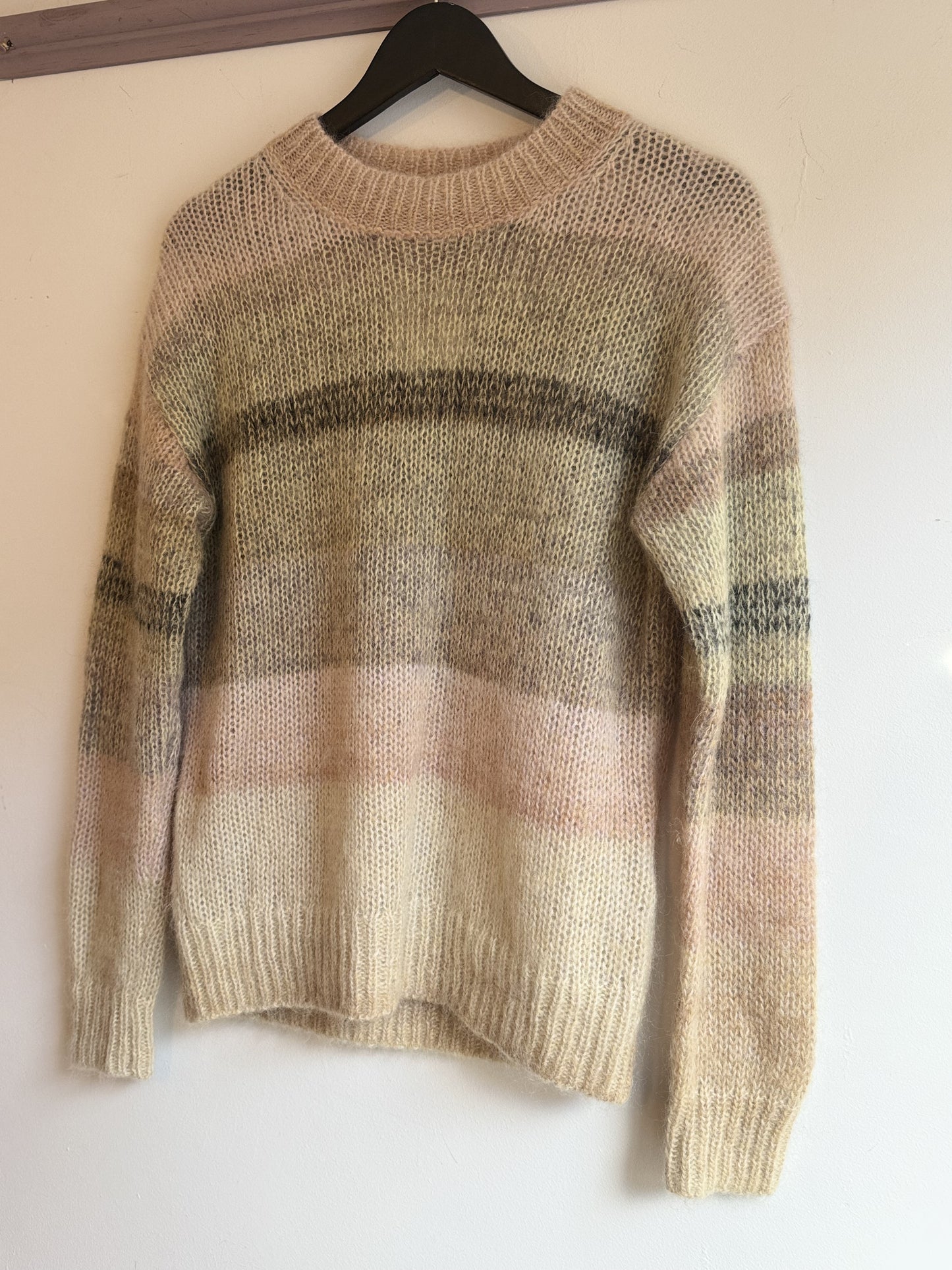 Acne Studios dusky pink/camel ombre stripe jumper.