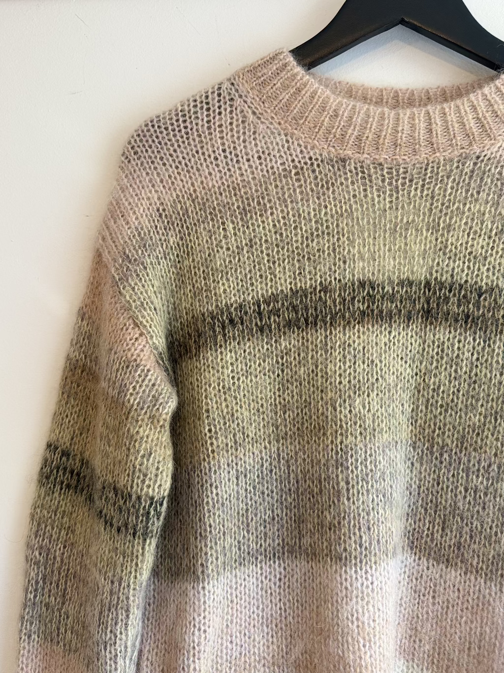 Acne Studios dusky pink/camel ombre stripe jumper.