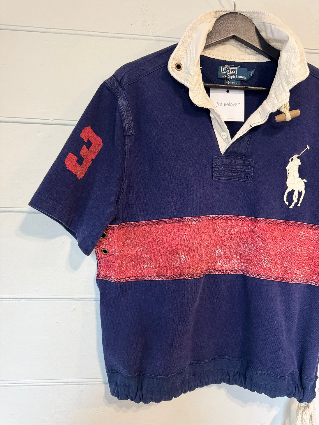 Earl Upcyled Ralph Lauren Navy/Red Big Pony Rugby Shirt