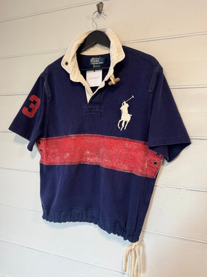 Earl Upcyled Ralph Lauren Navy/Red Big Pony Rugby Shirt