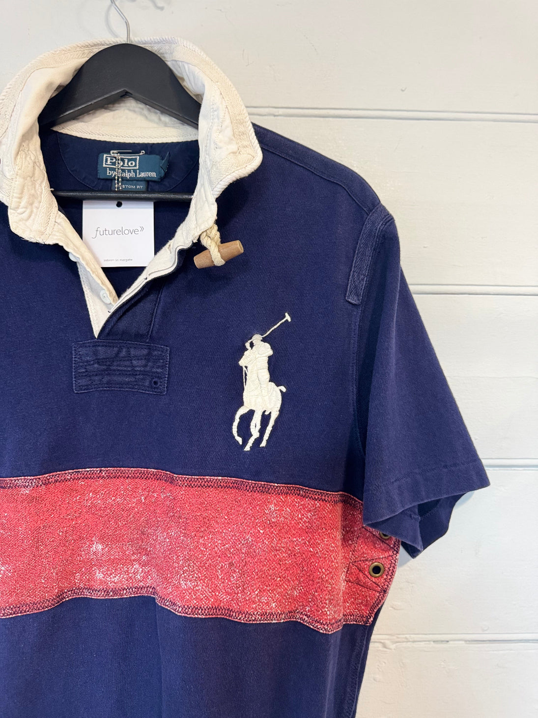 Earl Upcyled Ralph Lauren Navy/Red Big Pony Rugby Shirt