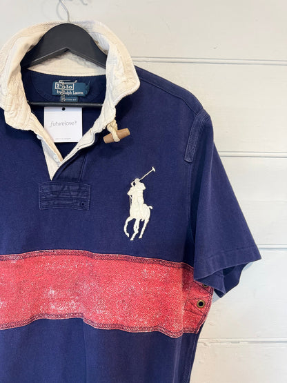 Earl Upcyled Ralph Lauren Navy/Red Big Pony Rugby Shirt