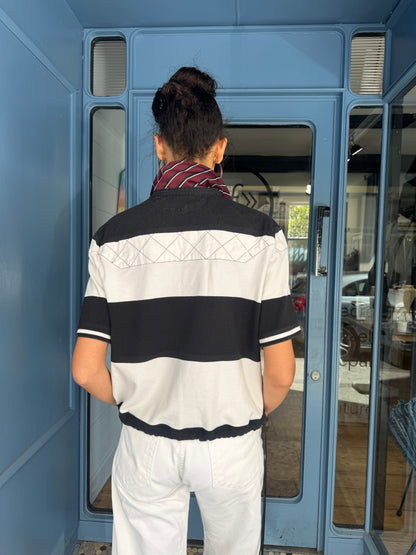 Earl Ralph Lauren blk/ wht Stripe Short Sleeve Rugby Shirt