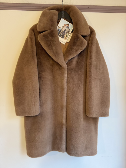 Stand Studio Taupe Luxury Faux Fur Jacket