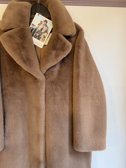 Stand Studio Taupe Luxury Faux Fur Jacket