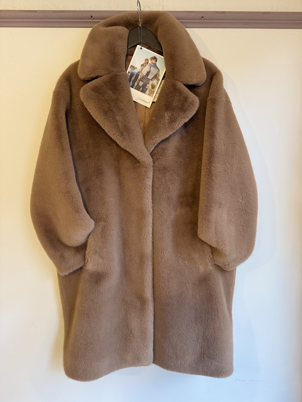 Stand Studio Taupe Luxury Faux Fur Jacket