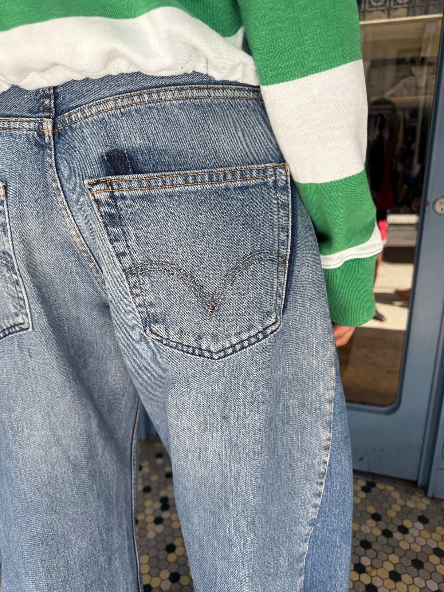 Angel Mid Wash Aged Barrel Upcycled Jean