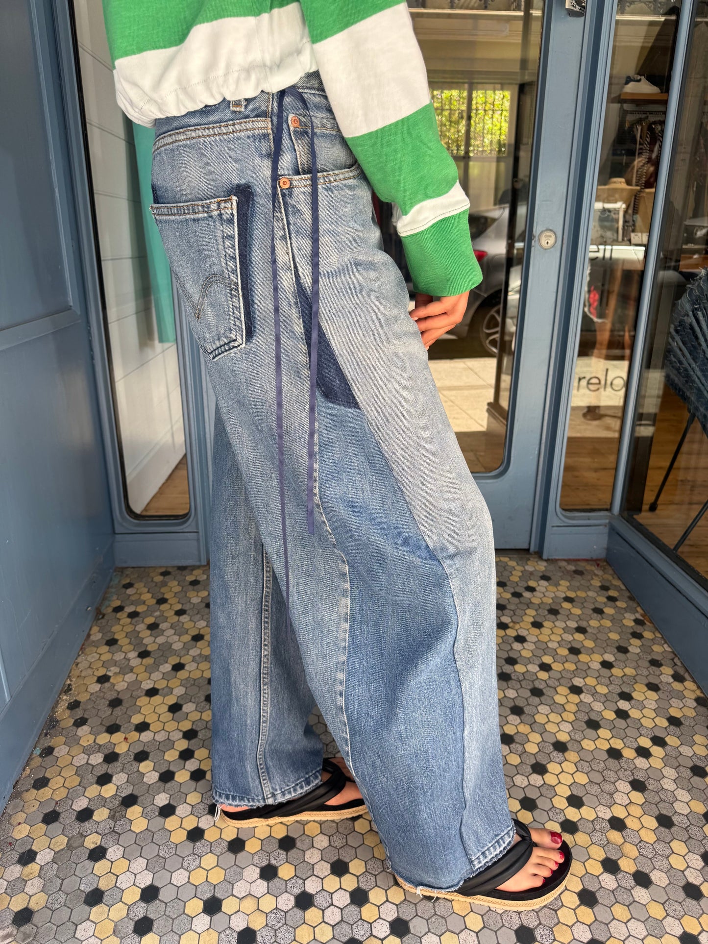 Angel Mid Wash Aged Barrel Upcycled Jean