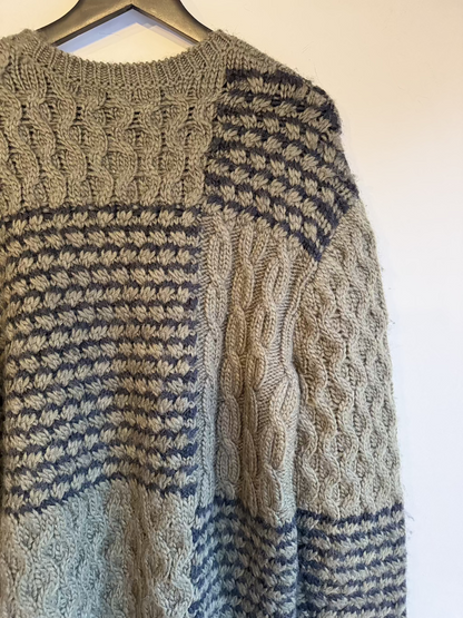 Rag and Bone Khaki Cable Hand Knit