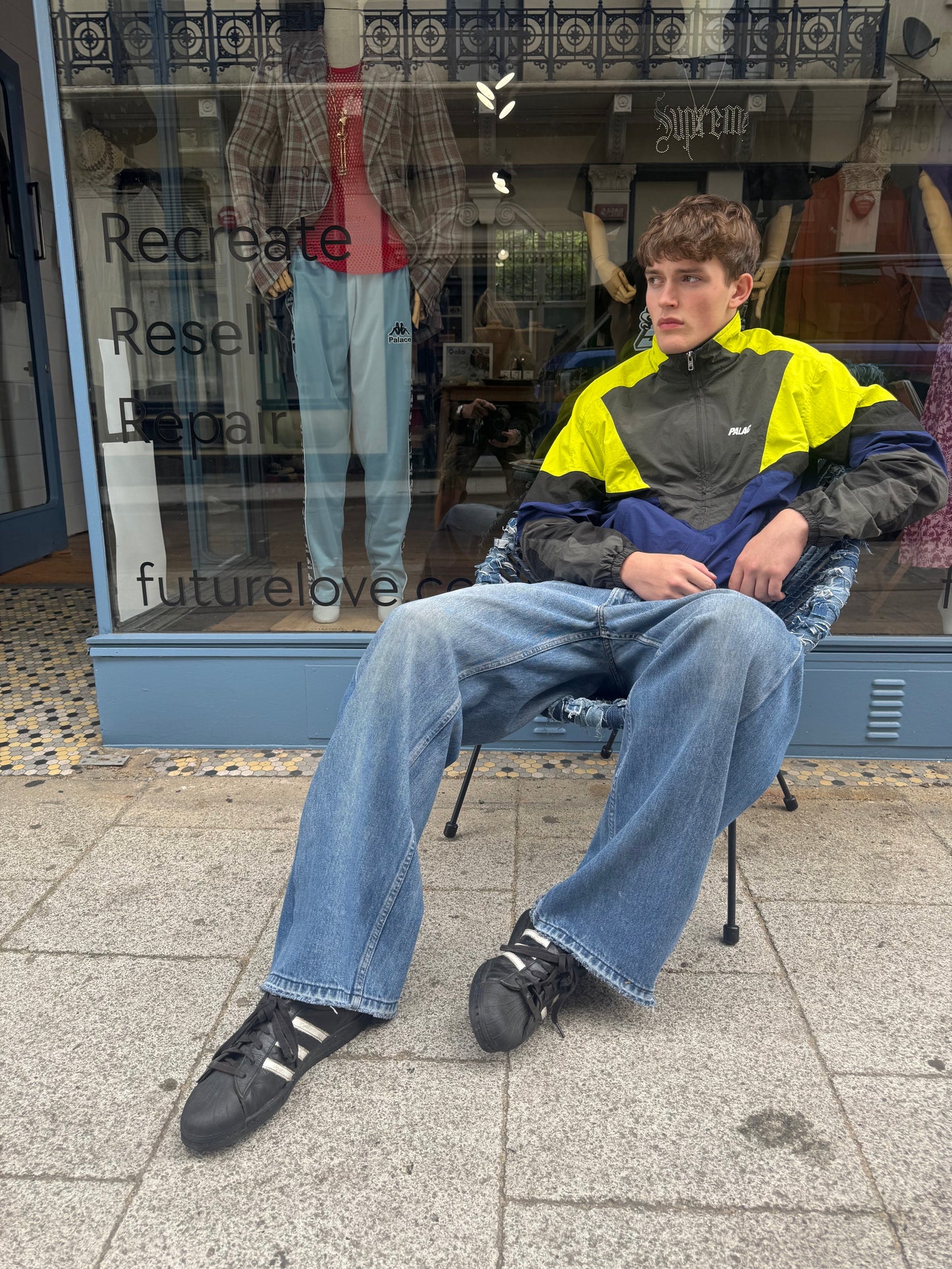 Palace Blue/ Acid/ Khaki Panelled Shell Jacket