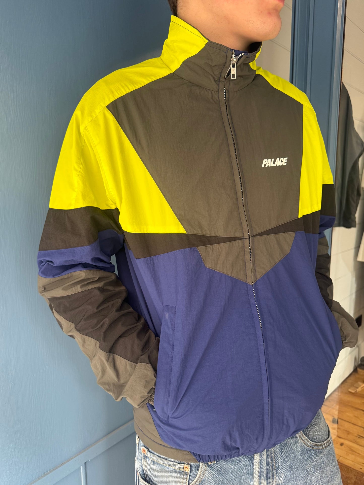 Palace Blue/ Acid/ Khaki Panelled Shell Jacket