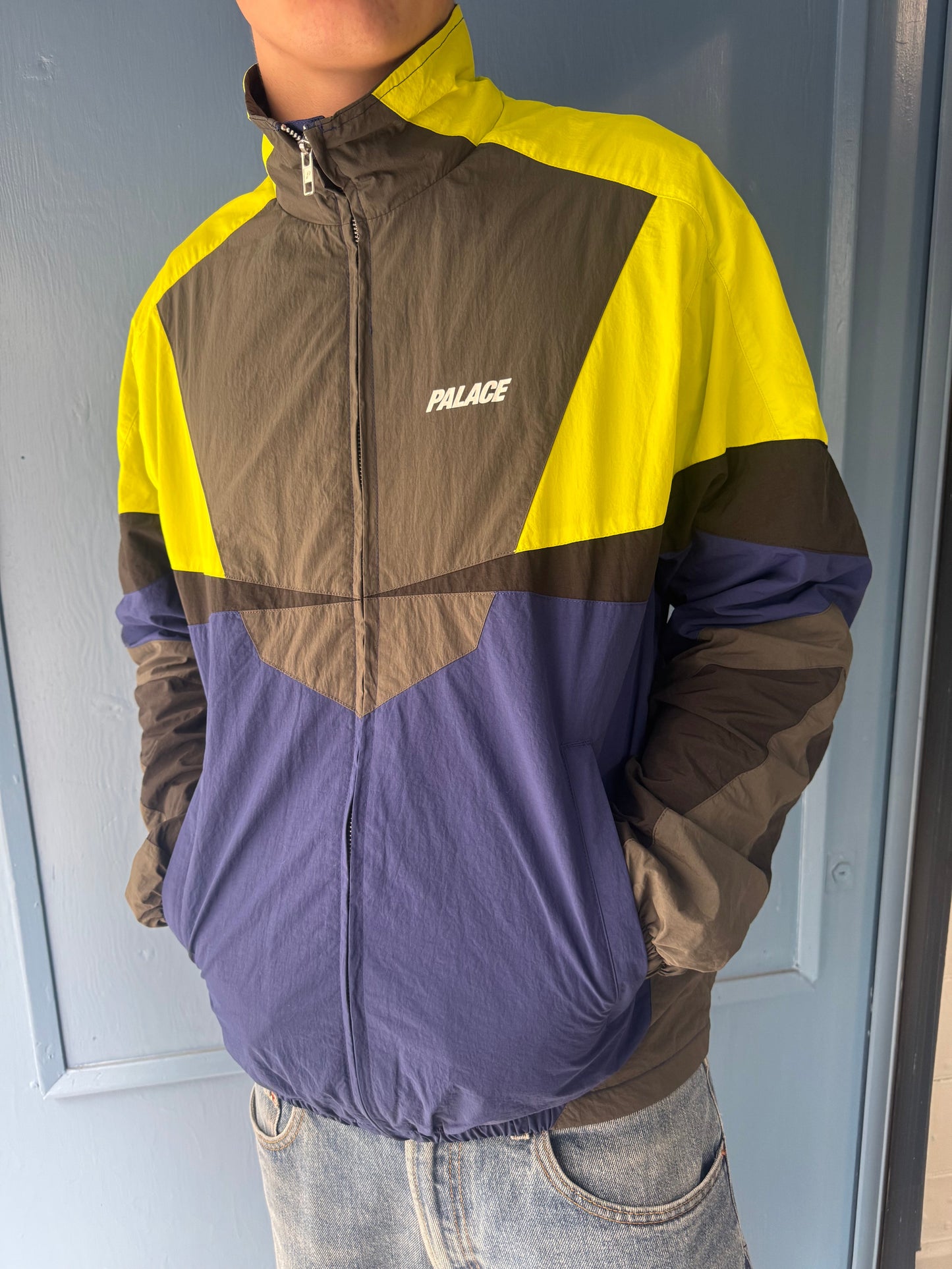 Palace Blue/ Acid/ Khaki Panelled Shell Jacket