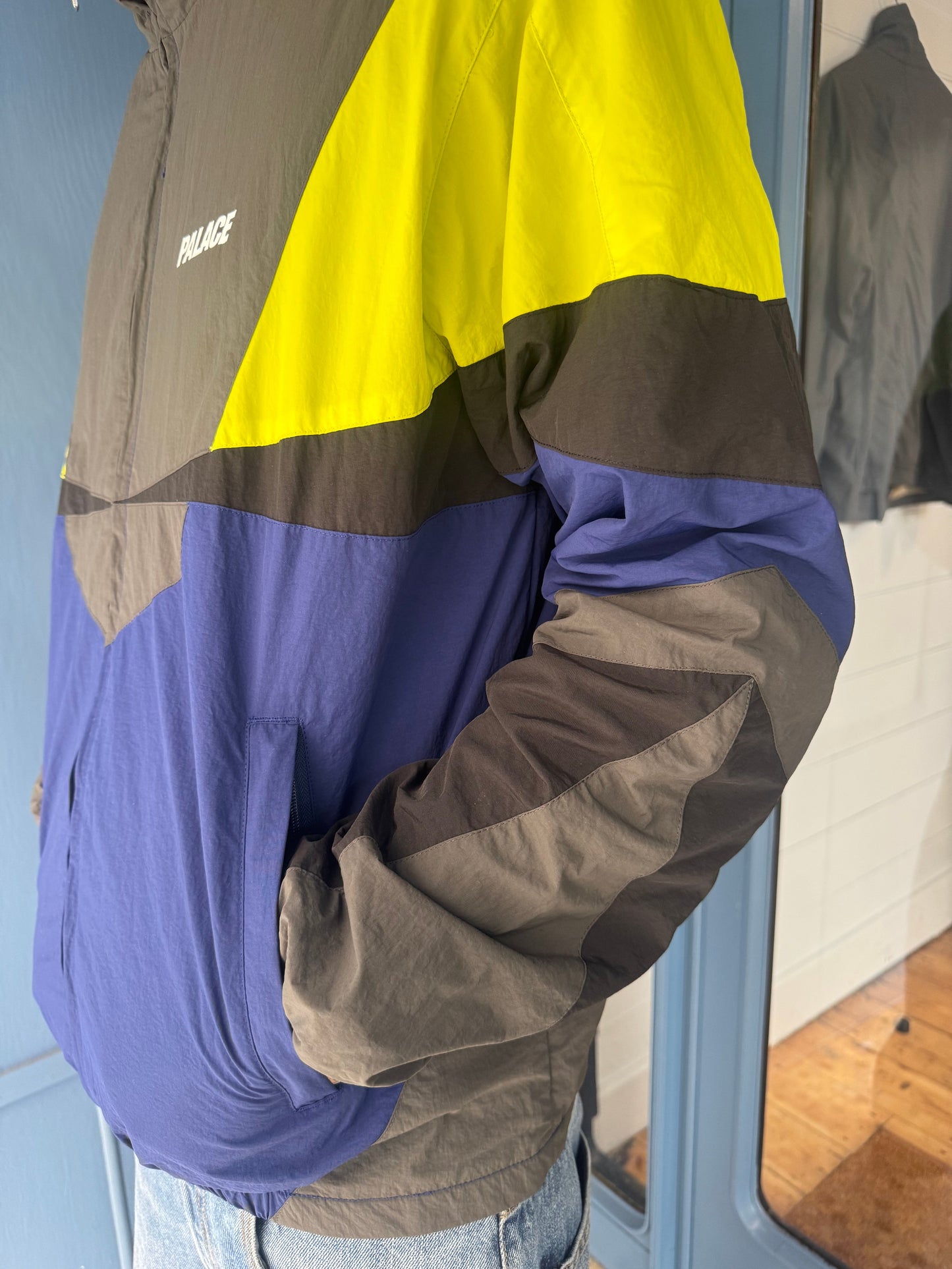 Palace Blue/ Acid/ Khaki Panelled Shell Jacket