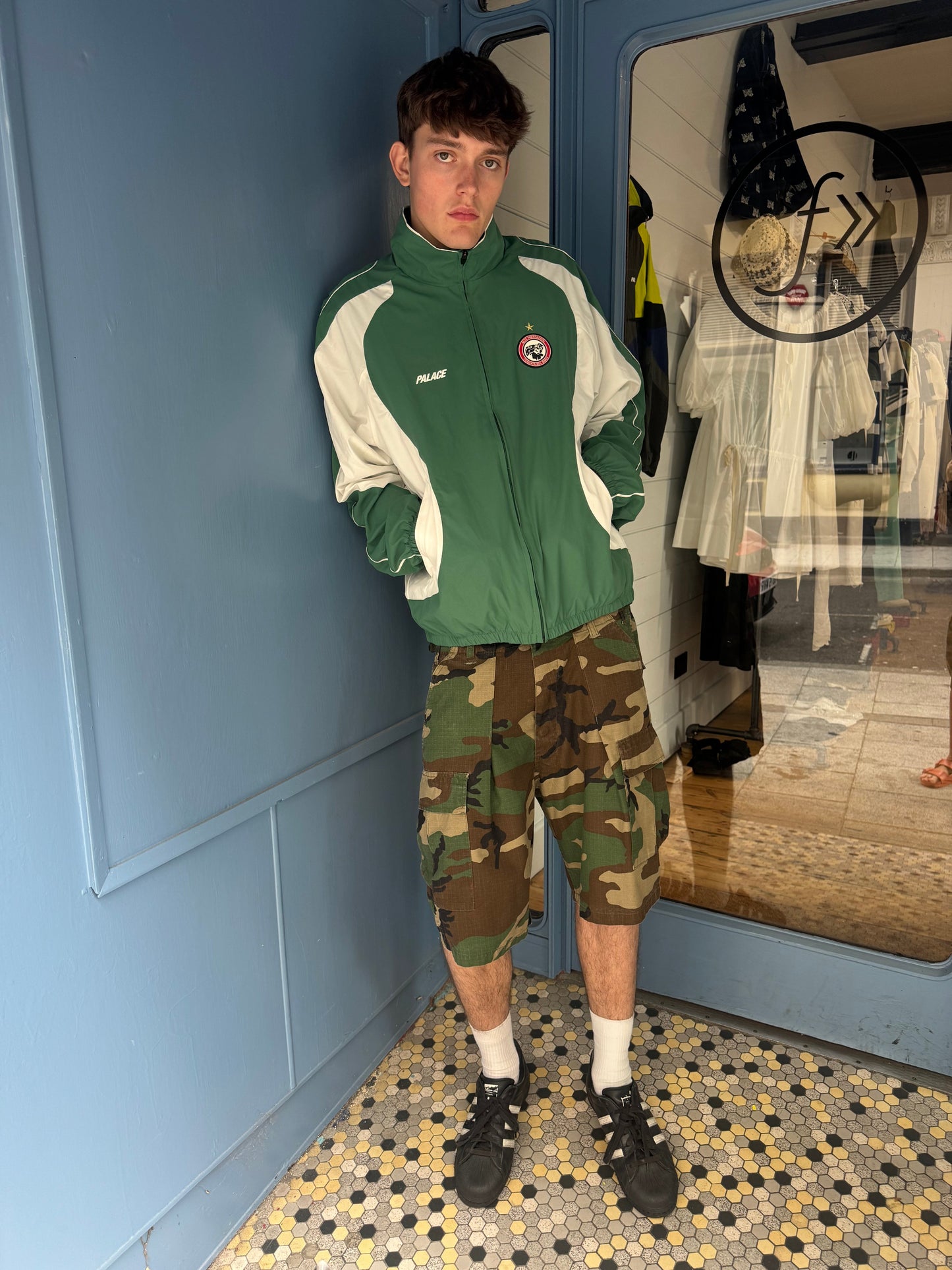 Palace Green/White Panel Pro Team Palco Shell Jacket