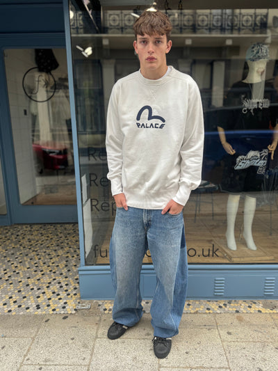 Palace X Evisu Ecru/Navy sweatshirt
