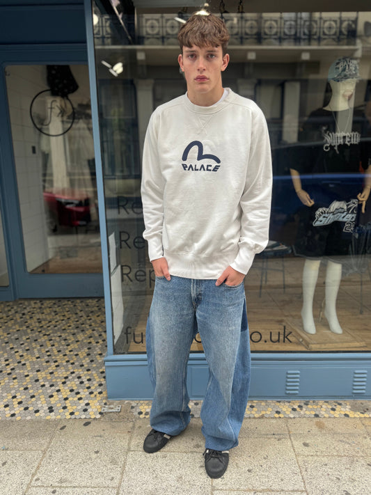 Palace X Evisu Ecru/Navy sweatshirt