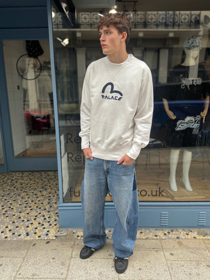 Palace X Evisu Ecru/Navy sweatshirt