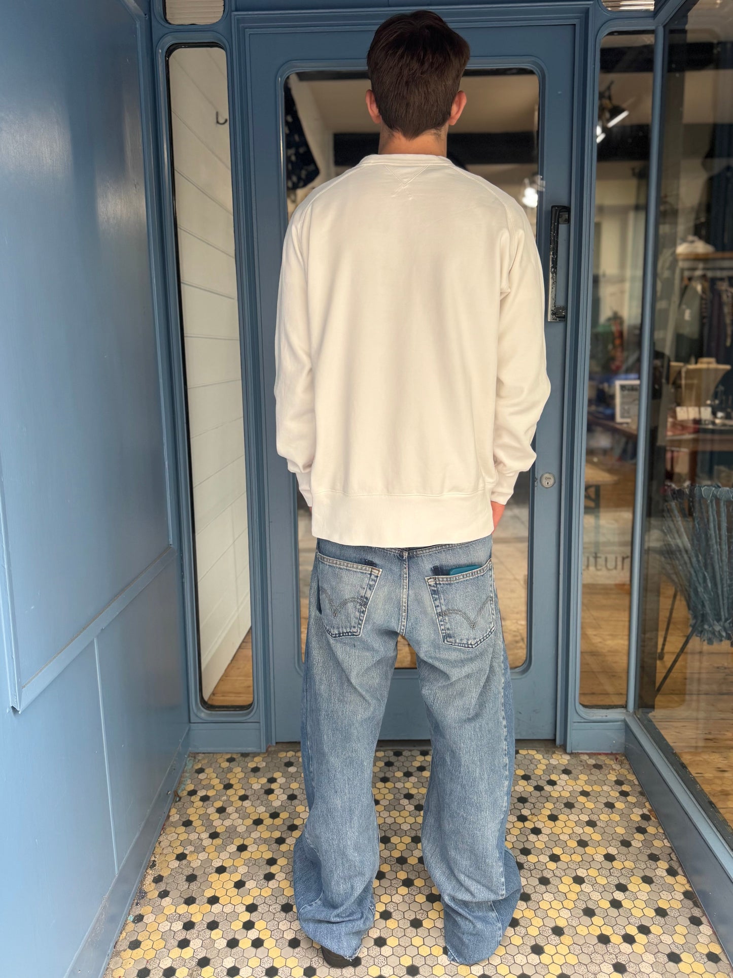 Palace X Evisu Ecru/Navy sweatshirt