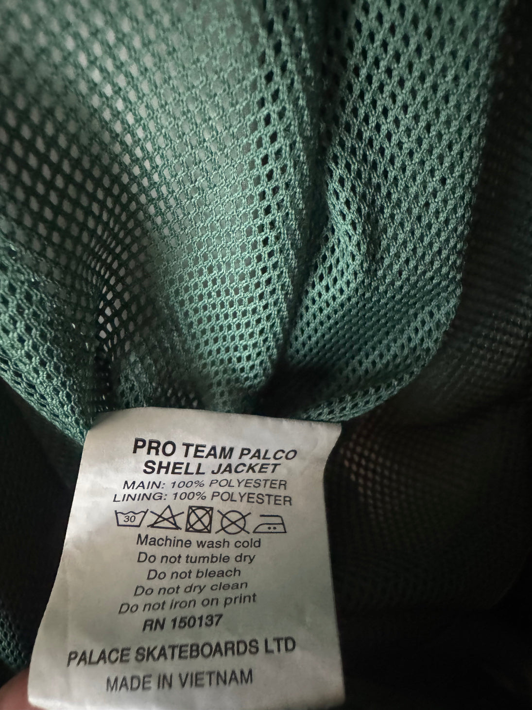 Palace Green/White Panel Pro Team Palco Shell Jacket