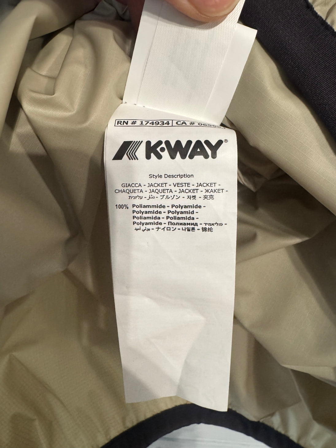 Commes Des Garcons Play X K-Way Stone Pack Away Windbreaker