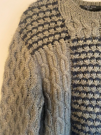 Rag and Bone Khaki Cable Hand Knit