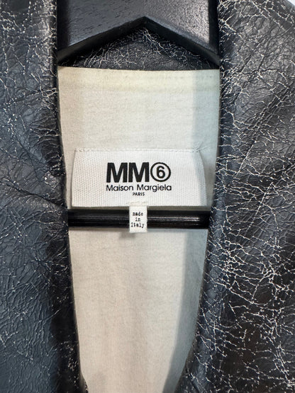 MM6 Maison Margeila black distressed leather gillet