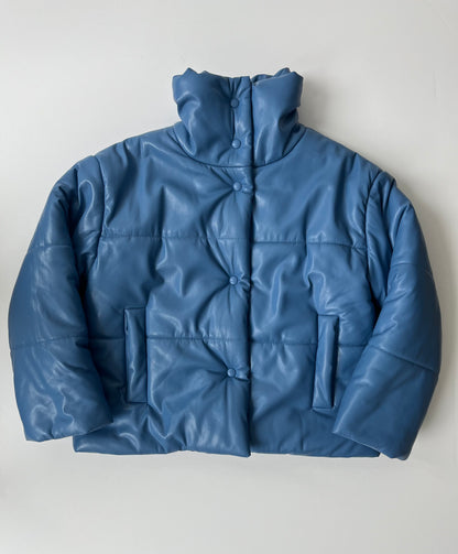 Nanuska Blue Vegan Leather Puffa