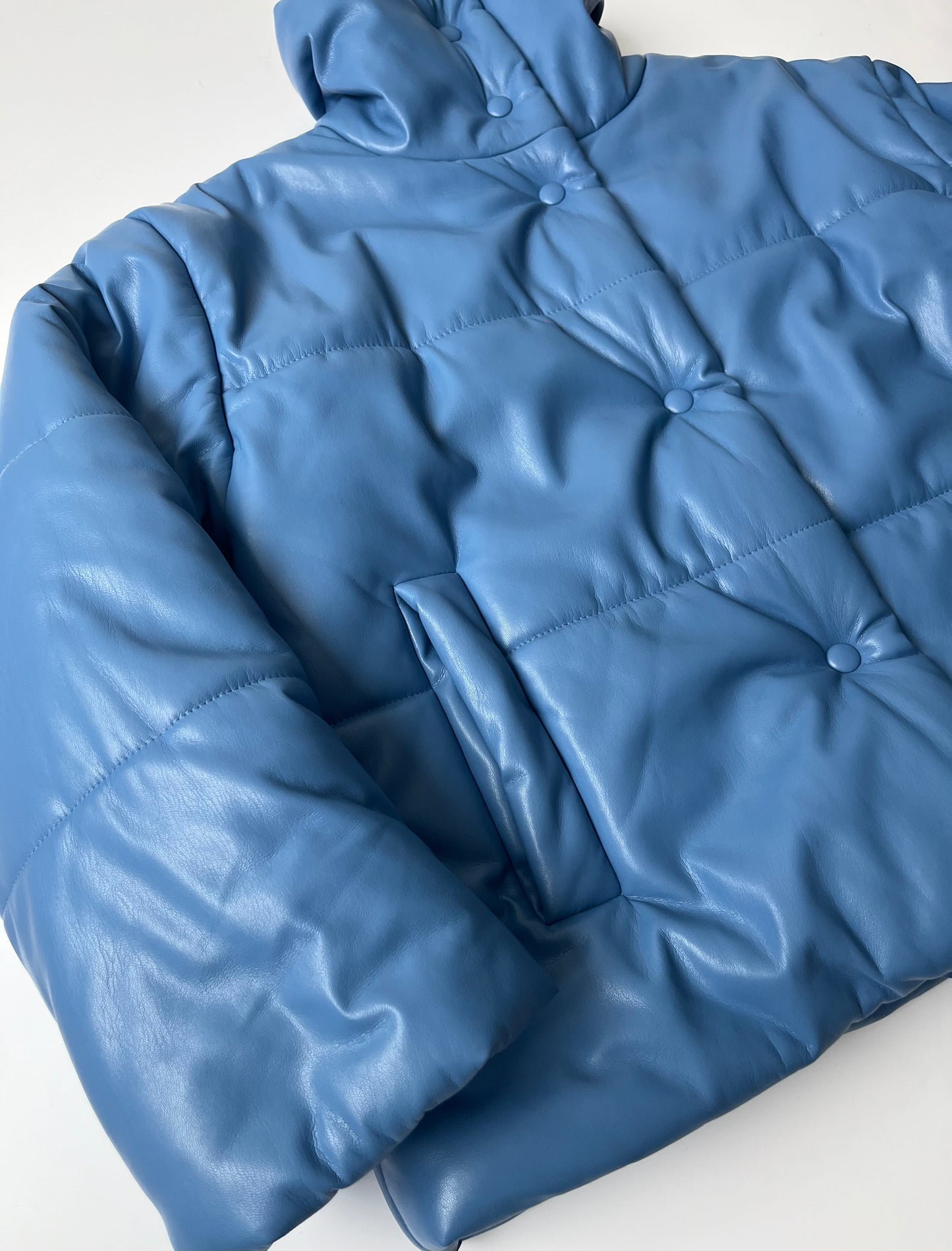 Nanuska Blue Vegan Leather Puffa