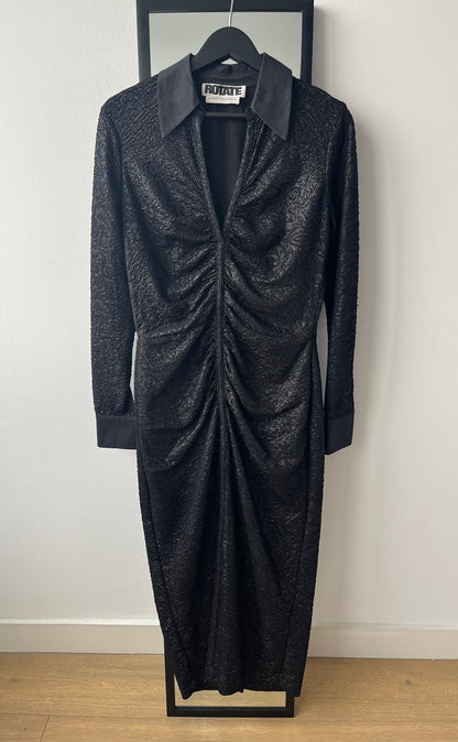 Rotate Black Ruched Jersey Dress.