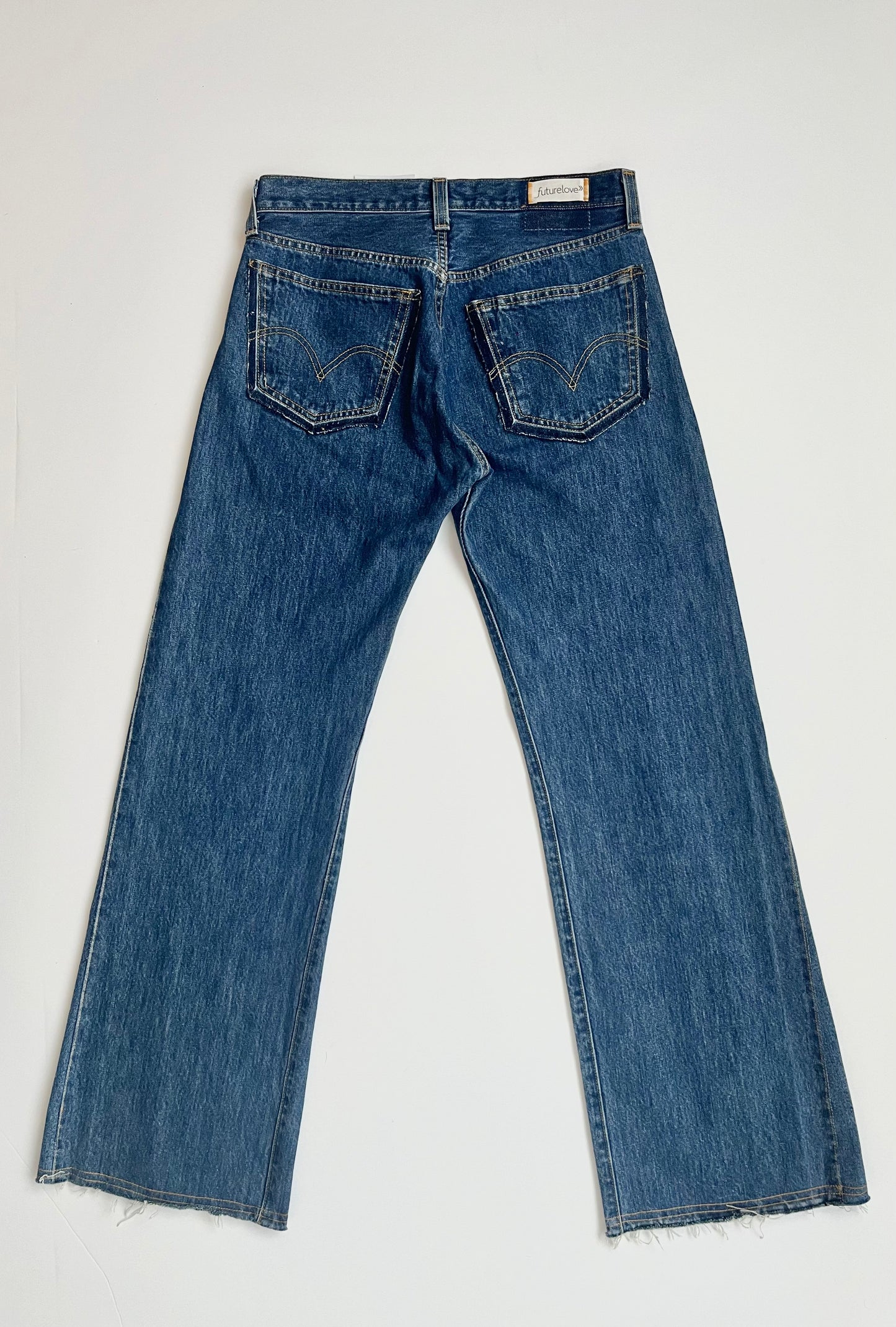 Anne Inset WideLeg Mid Wash Blue Jean