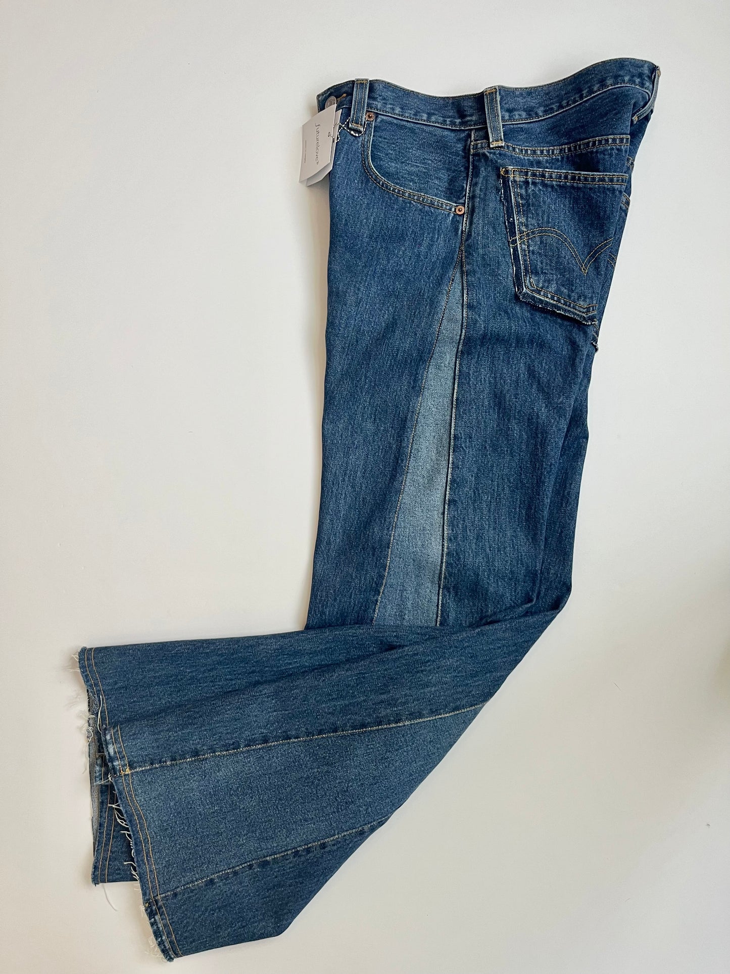 Anne Inset WideLeg Mid Wash Blue Jean