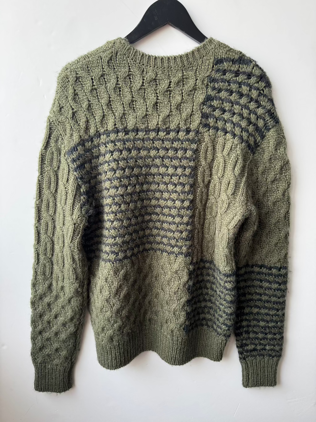 Rag and Bone Khaki Cable Hand Knit