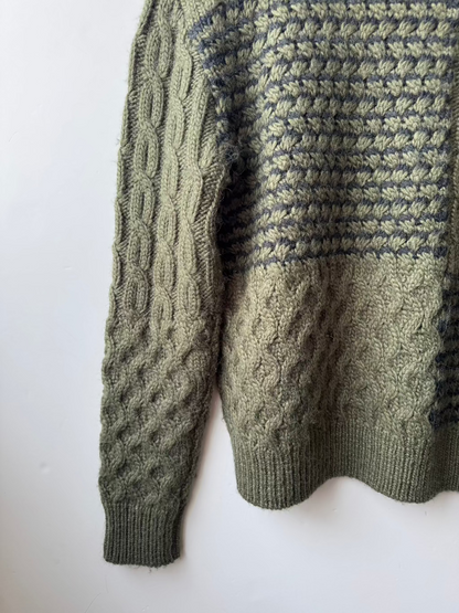 Rag and Bone Khaki Cable Hand Knit