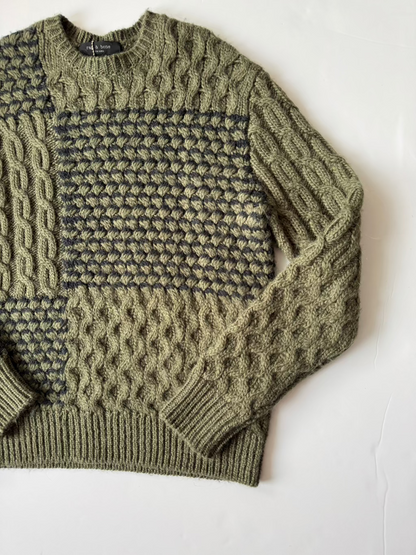 Rag and Bone Khaki Cable Hand Knit