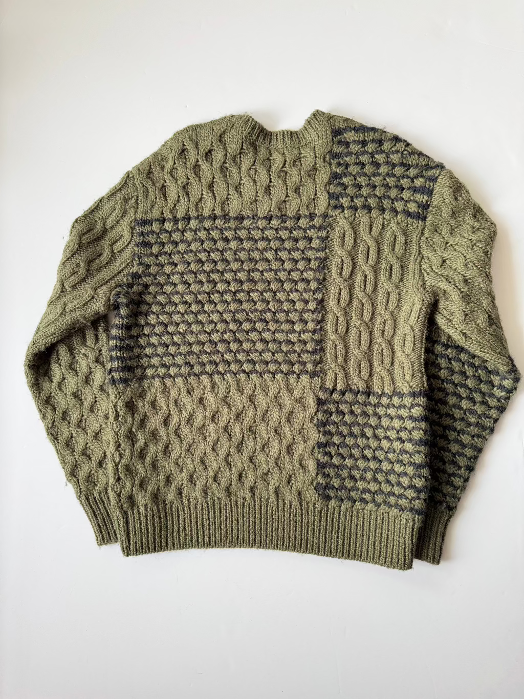 Rag and Bone Khaki Cable Hand Knit