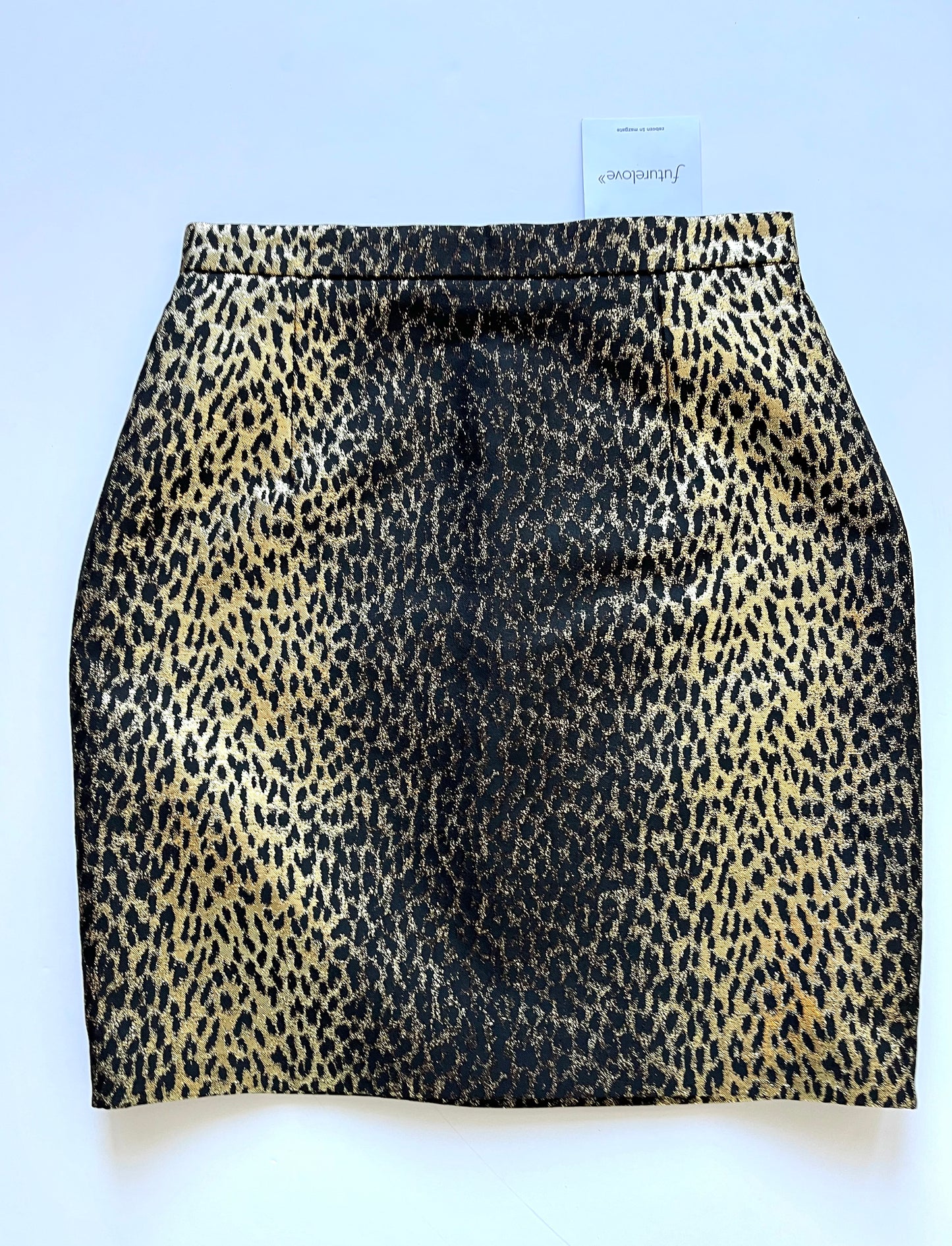 Saint Laurent Leopard Gold Lamé Jacquard Mini Skirt