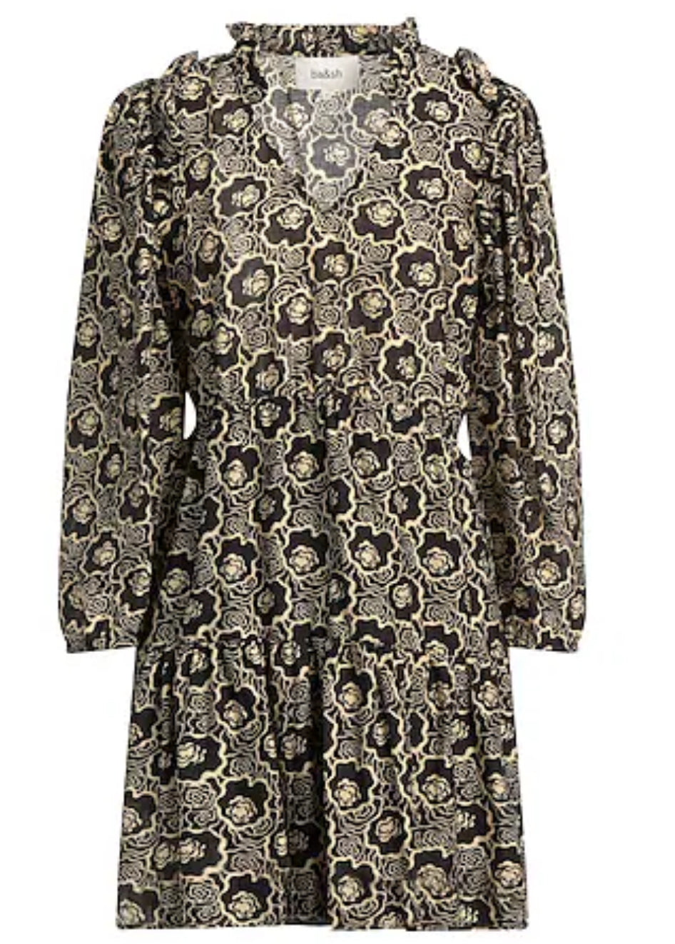 Ba&sh Black/Stone Floral Printed Dress